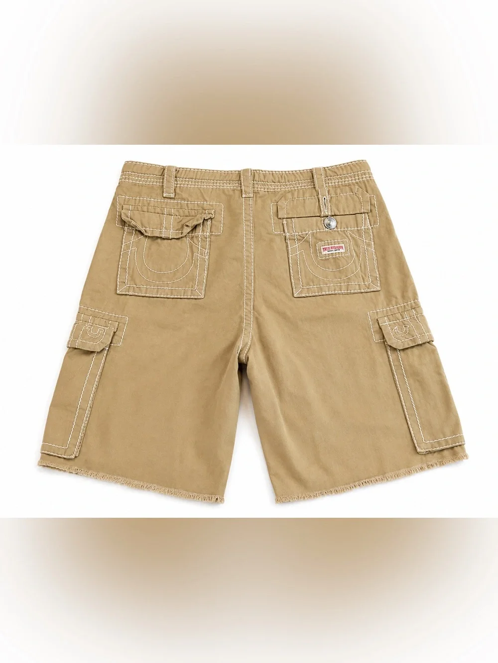 True Religion Men's Cargo Shorts in Khaki with Drawstring